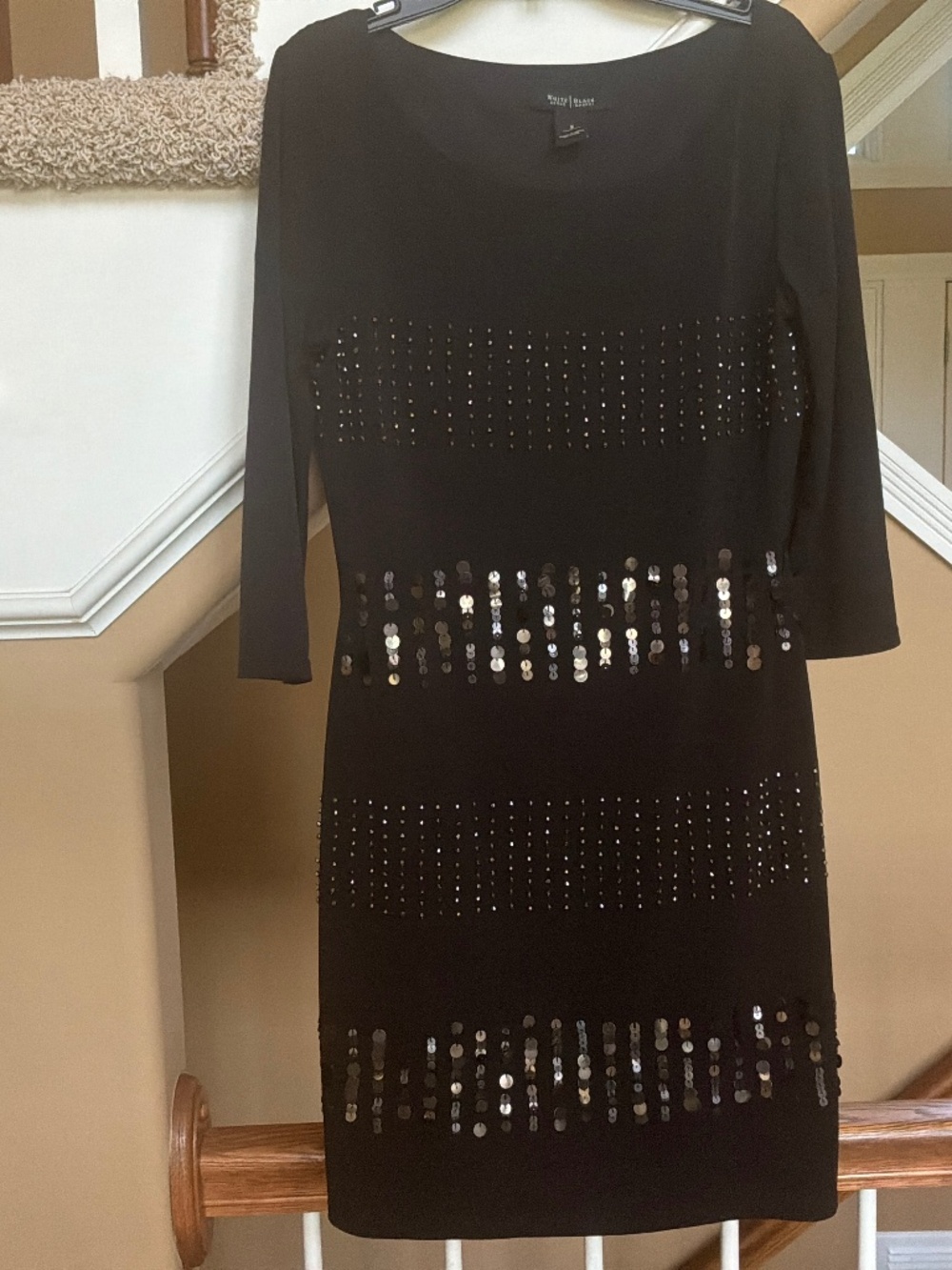 WHBM DRESS BLACK WITH SEQUINS AND STUDS SIZE SMALL